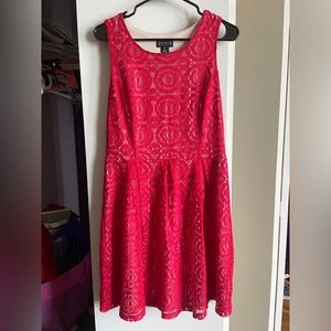Red lace dress